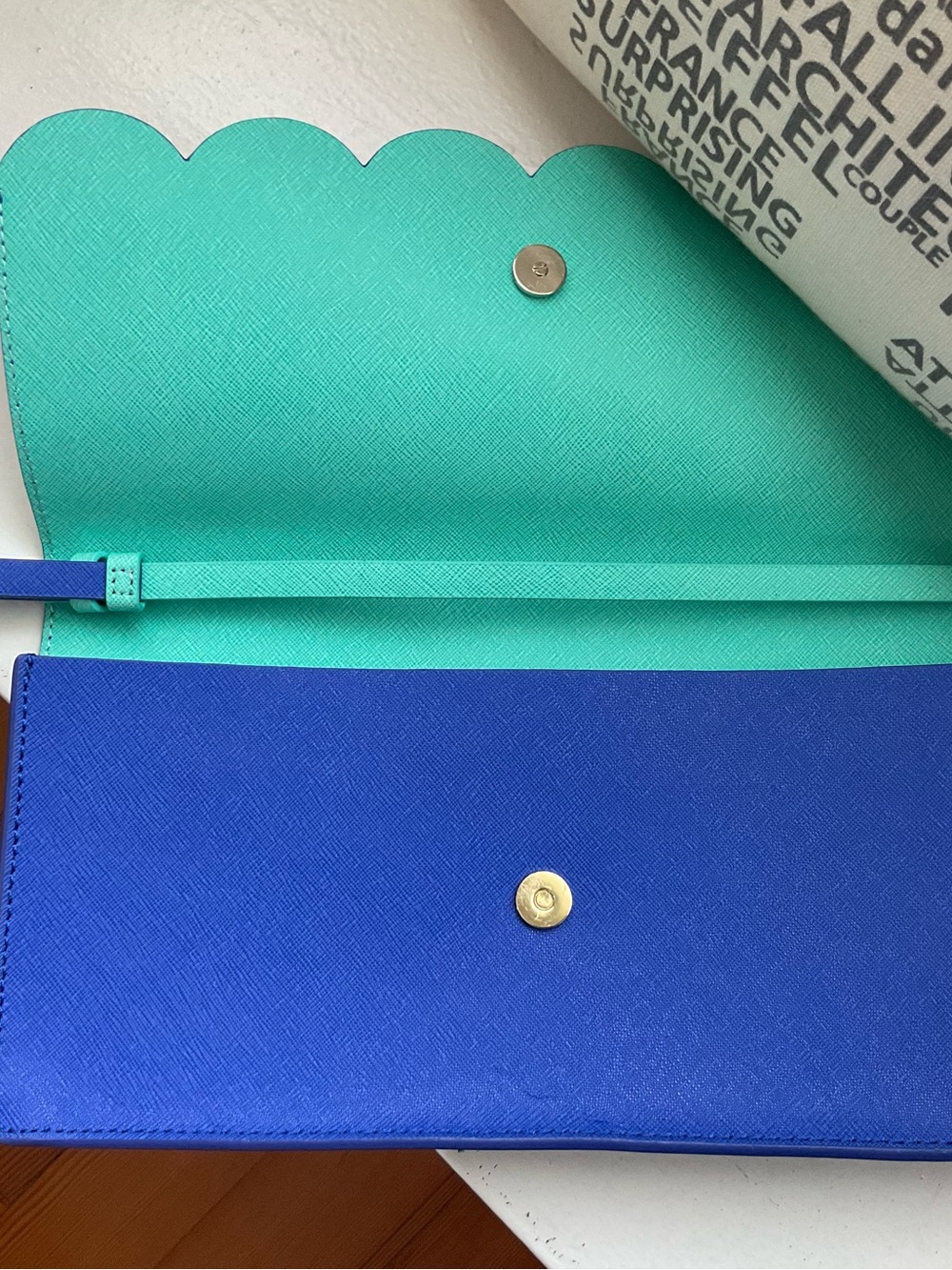 kate spade Scallop-Trim Envelope Clutch - Blue - Picture 3 of 4